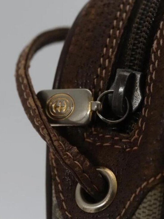 GUCCI GG Supreme Web Sherry Line Shoulder Bag PVC Beige Red Auth 99180 - Picture 8 of 15